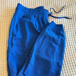 JAANUU Women's 13 Pocket Navy Blue Scrub Jogger - ROYAL BLUE - XL